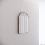 Me Brushed Nickel Framed Arch Mirror 600 * 900 Me Brushed Nickel Framed Arch Mirror 600 * 900